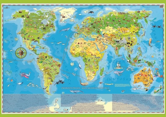 Zwierzęta Świata Młodego Odkrywcy mapa ścienna - tapeta XL dla dzieci, 200x160 cm Artglob