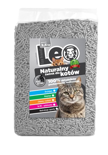 Żwirek Dla Kotów Leo - Aktywny Węgiel Tofu Evado