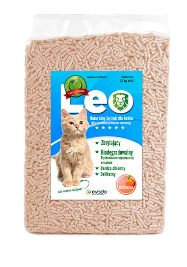 Żwirek naturalny dla kota LEO, zbrylający, 2,5 kg, zapach brzoskwini Leo
