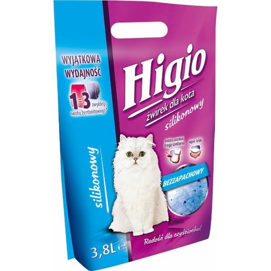 Żwirek silikonowy dla kota HIGIO, 3,8 l. Higio