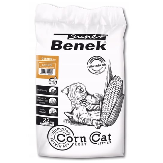 Żwirek Super Benek Corn Cat Classic Naturalny 35L - 22Kg Benek