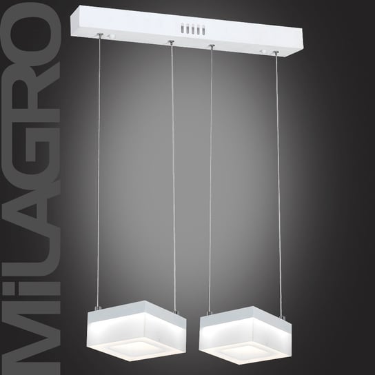 Zwis sufitowy MILAGRO, Cubo, biały, LED, 2x12W Milagro