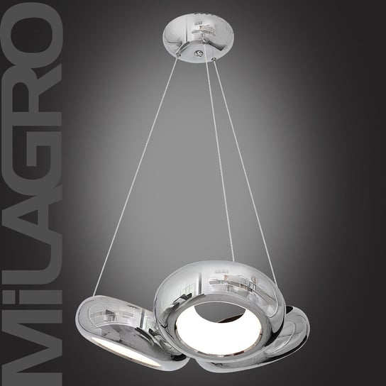 Zwis sufitowy MILAGRO, Mercurio, srebrno-biały, LED, 3x12W Milagro