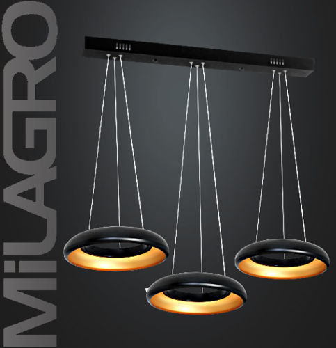 Zwis sufitowy MILAGRO, Rondo Nero, czarno-złoty, LED, 1x36W Milagro