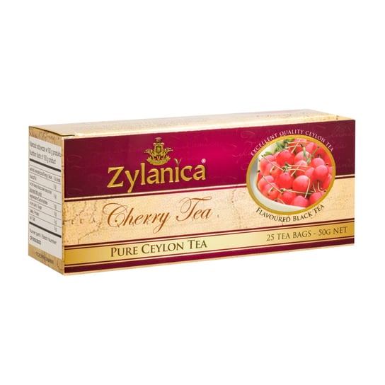 Zylanica Ceylon Premium Cherry - Herbata Czarna, Łamana Z Dodatkiem Aromatu Wiśni, 25 Torebek X 2 G Zylanica