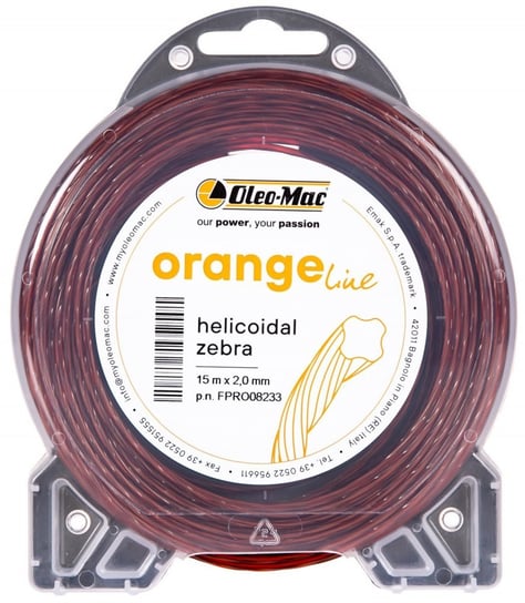 Żyłka Tnąca Oleo-Mac Orange Line 2,4Mm / 15 M. Do Kosy Profil Spiralny , Szpula Fpro08234 - OLEO-MAC