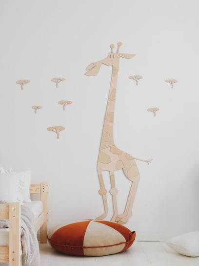 Żyrafa - drewniana dekoracja na ścianę w stylu Safari Rozmiar M Cut It Now