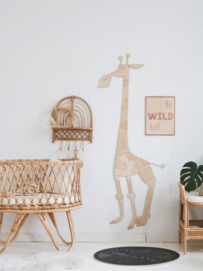 Żyrafa - drewniana dekoracja na ścianę w stylu Safari Rozmiar S Cut It Now