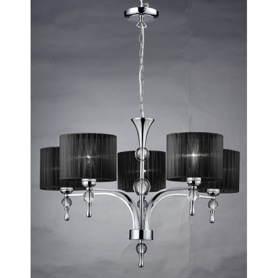 Żyrandol AZZARDO Impress, srebrno-czarny, 5x60W, 86x68 cm AZzardo