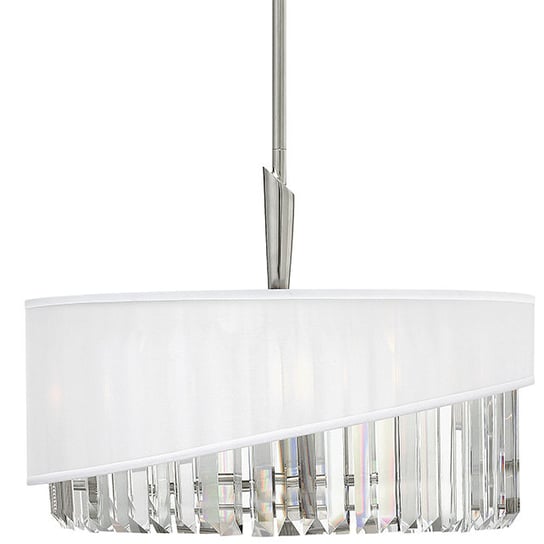 Żyrandol LAMPA wisząca HK/GIGI/3P Elstead okrągła OPRAWA glamour ZWIS kryształki crystal polerowany nikiel ELSTEAD LIGHTING