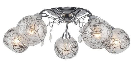 Żyrandol LAMPEX Aksa 5, srebrny, 40 W, 23x52 cm Lampex