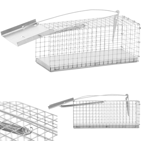 Żywołapka pułapka na szczury myszy i inne zwierzęta 27 x 12 x 12 cm oczka 13 x 13 mm Inna marka