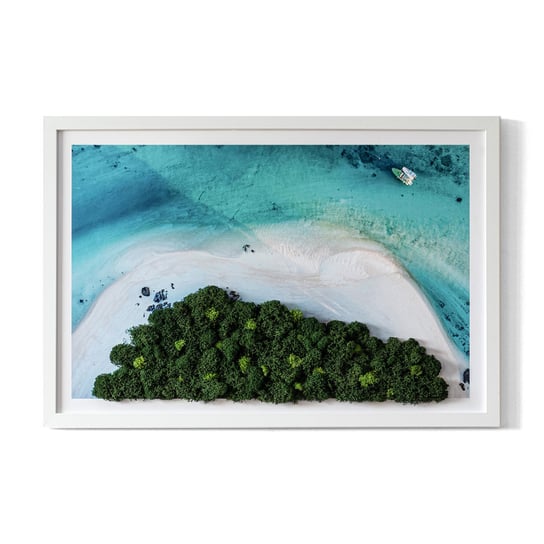 Żywy Obraz z Mchu Bez Podlewania - Lazurowa plaża - 60x40 cm Tulup