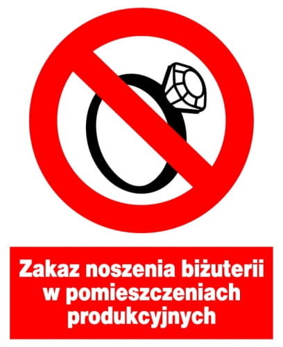 ZZO-31 Zakaz noszenia biżuterii w pomieszczeniach LIBRES