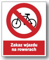 ZZO-38 ZNAK TABLICZKA BHP Zakaz wjazdu na rowerach LIBRES
