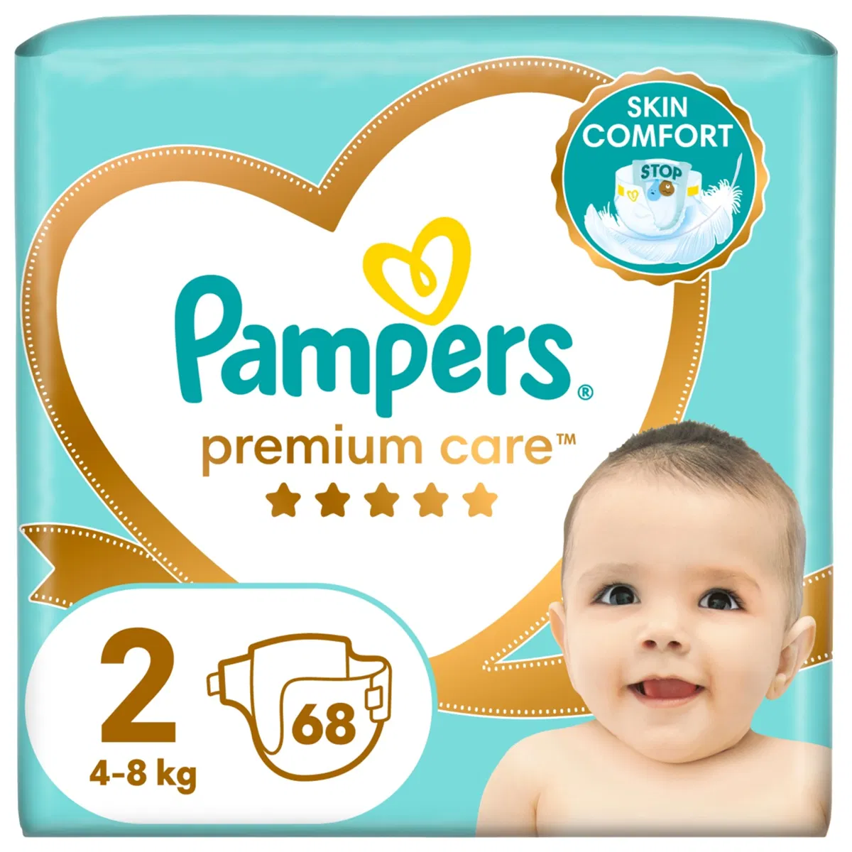 Pampers Premium Care Pieluszki, rozmiar 2, 68 szt. (4-8 kg)