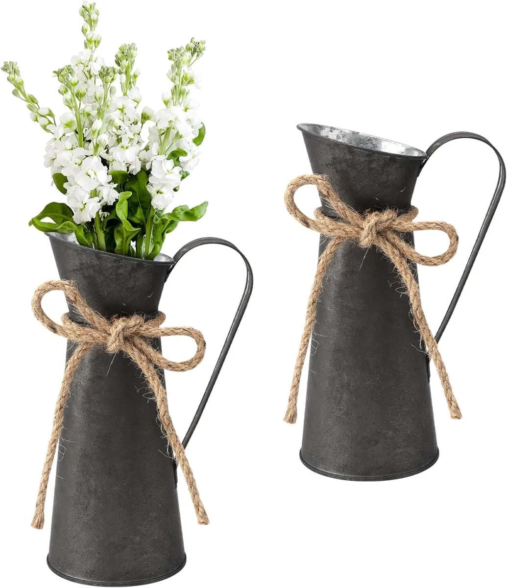 Inny producent wazon na kwiaty, dzbanek na mleko, dekoracja w stylu wiejskim, rustykalna dekoracja, retro, shabby chic, vintage, żelazna donicz