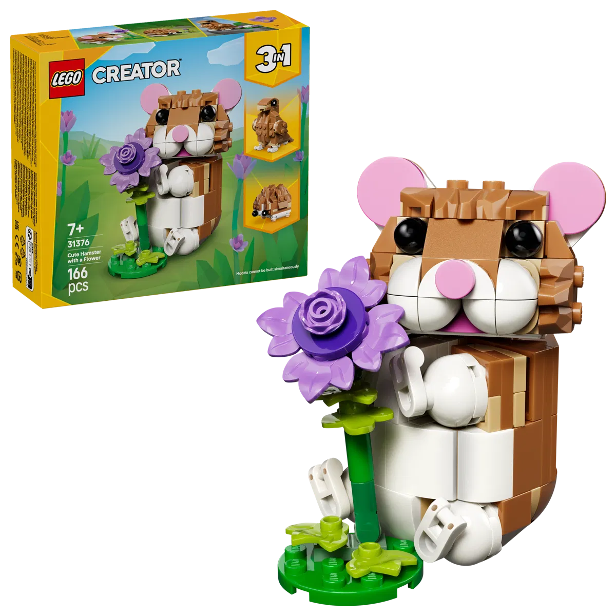 Klocki LEGO Creator, klocki, Uroczy chomik z kwiatkiem, 31376