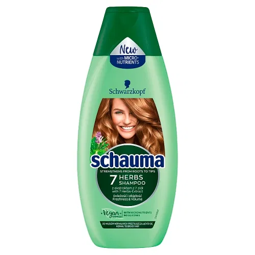 SZAMPON DO WŁOSÓW NORMALNYCH PRZETŁUSZCZAJĄCYCH SIĘ SCHAUMA 7 HERBS 400ML