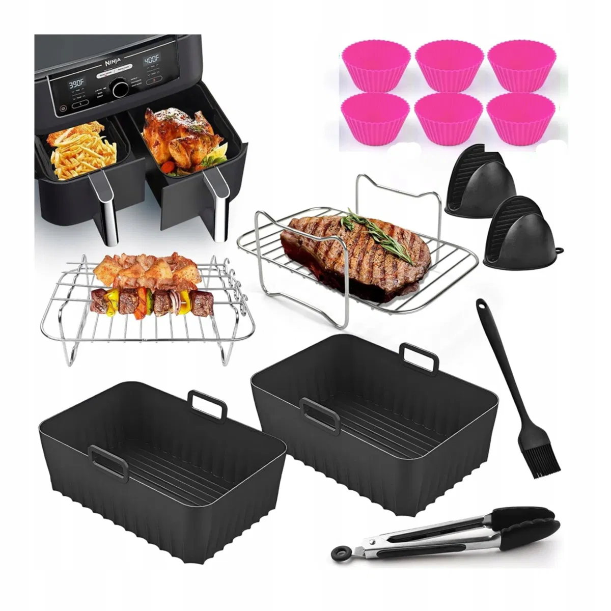 Inny producent Akcesoria Do Frytkownicy Beztłuszczowej AirFryer Zestaw 21 El.
