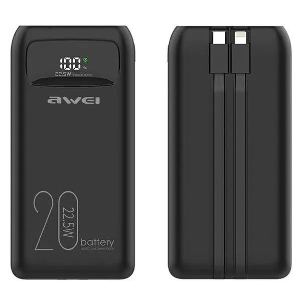 AWEI PowerBank P169K 20000mAh 22.5W + kable PD/Lightning