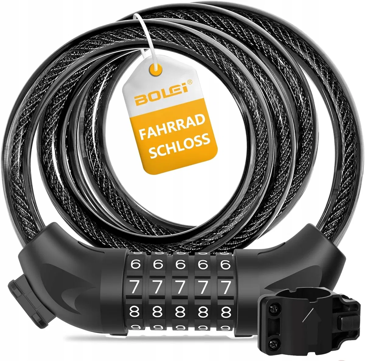 BLOKADA ROWEROWA ZAPIĘCIE DO ROWERU WÓZKA HULAJNOGI KOD SZYFR 5 CYFR 12mm