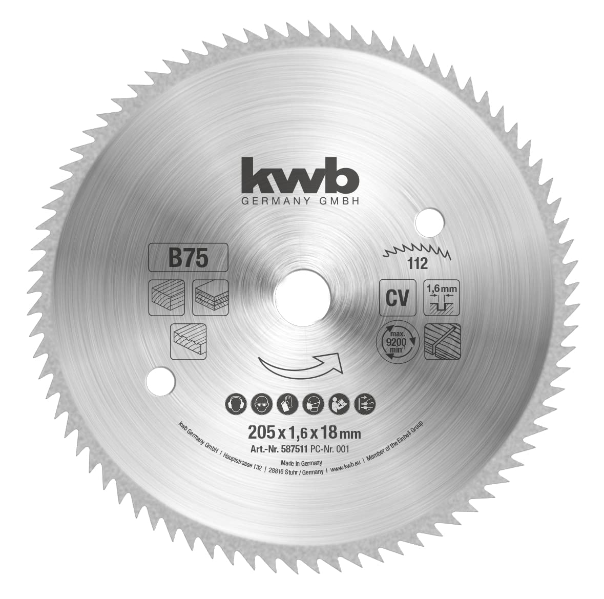 BRZESZCZOT DO PIŁY TARCZOWEJ 205 X 18 MM STAL CV DO DREWNA