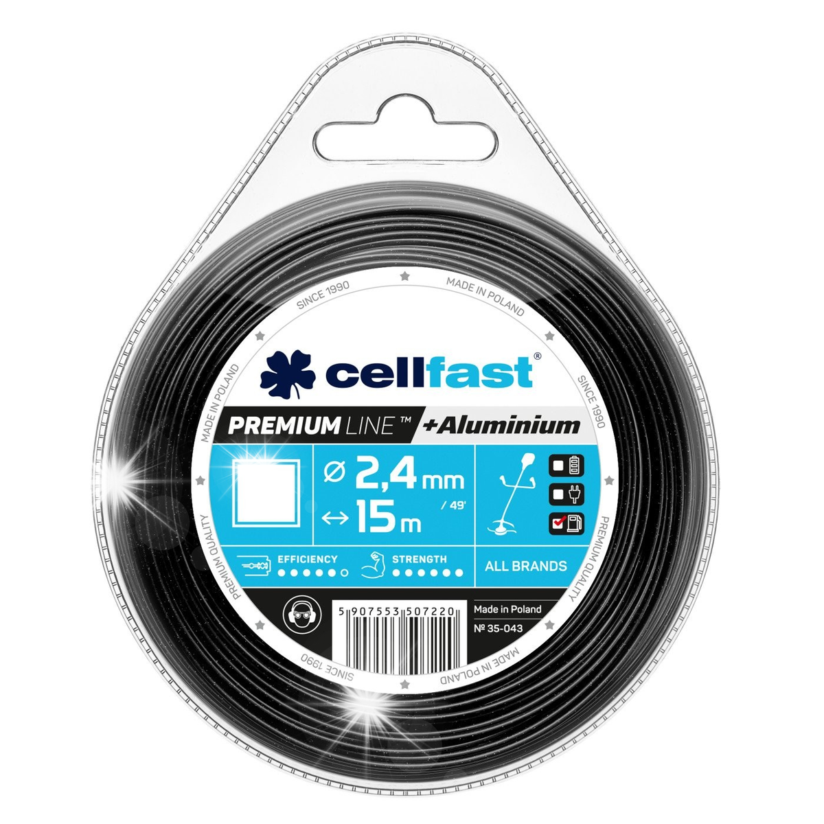 CELLFAST ZESTAW ŻYŁKA TNĄCA PODKASZARKI KWADRAT 2,4MM 70M 35-047 POLSKA ...