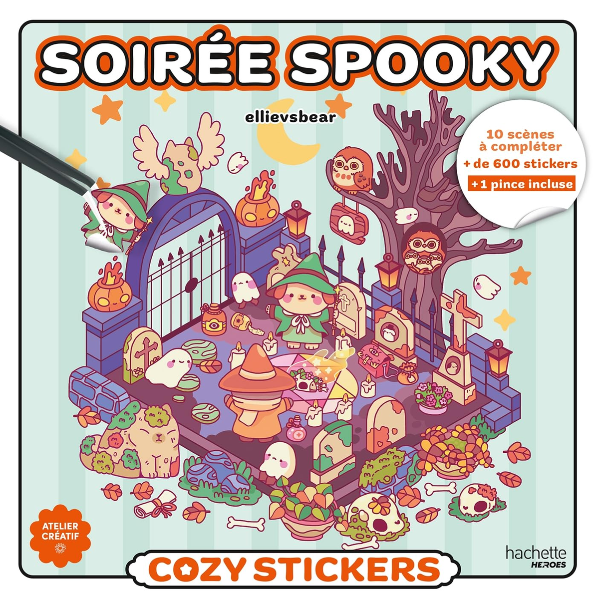 Cozy Stickers Soirée Spooky 10 scen do uzupełnienia 600+ naklejek z ...