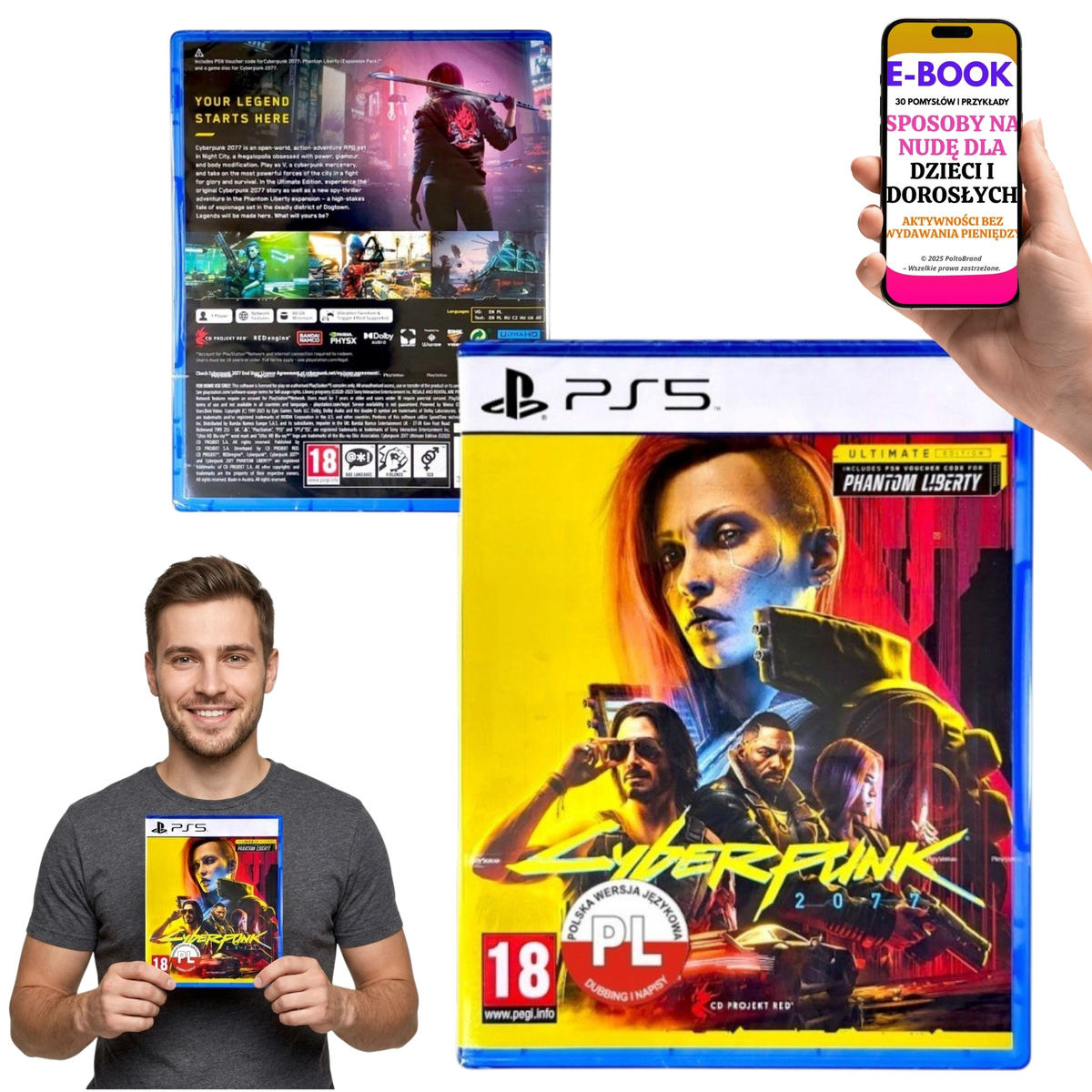 Cyberpunk 2077 Ultimate PS5 Blu-ray na Prezent dla Gracza + E-BOOK-3
