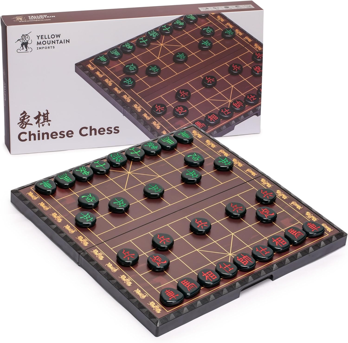 Duże chińskie szachy Xiangqi magnetyczne podróżne - składana plansza 37 cm