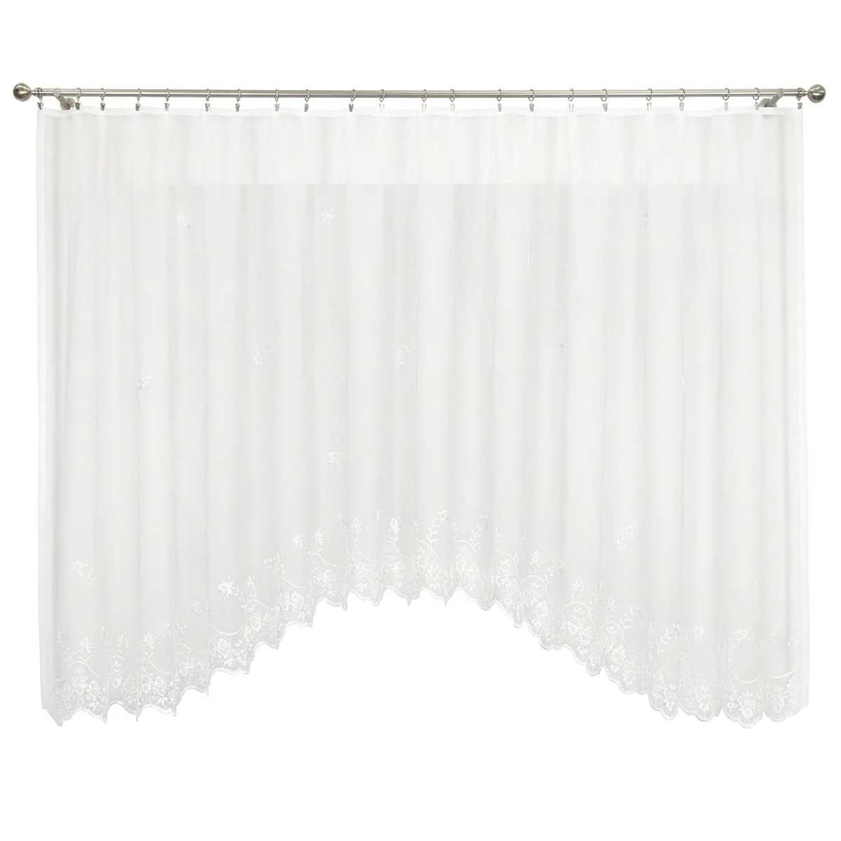 Firanka gotowa Rossart 400 x 180 cm biały żakard kwiaty Wisan WN720R 180