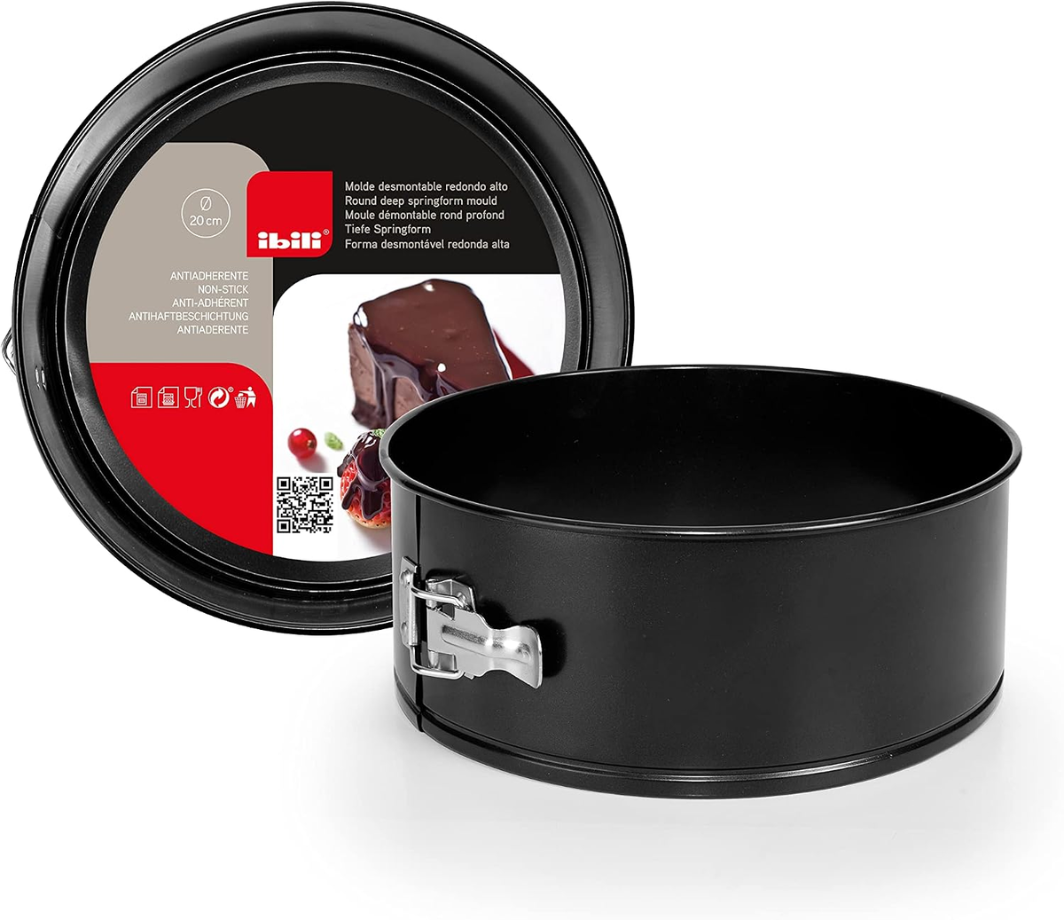 FORMA DO PIECZENIA 20 CM ROZKŁADANA STALOWA CZARNA