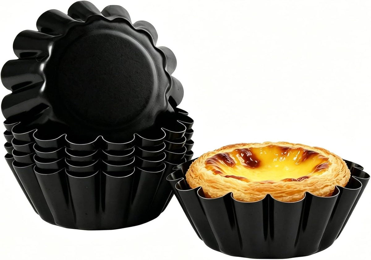 FORMEK DO TARTELETÓW 6 SZTUK STAL NIERDZEWNA CZARNE