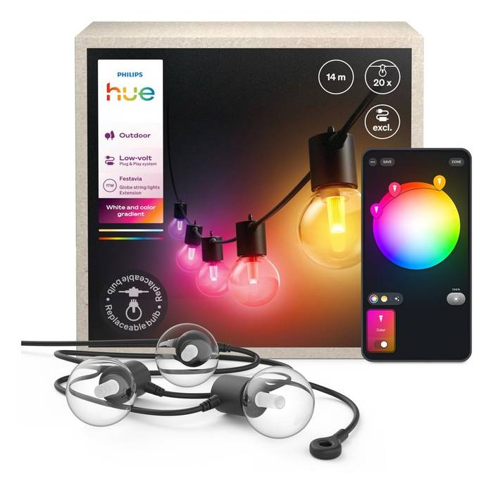 Girlanda ogrodowa PHILIPS HUE Festavia 14 m + moduł przedłużający Bluetooth/ZigBee