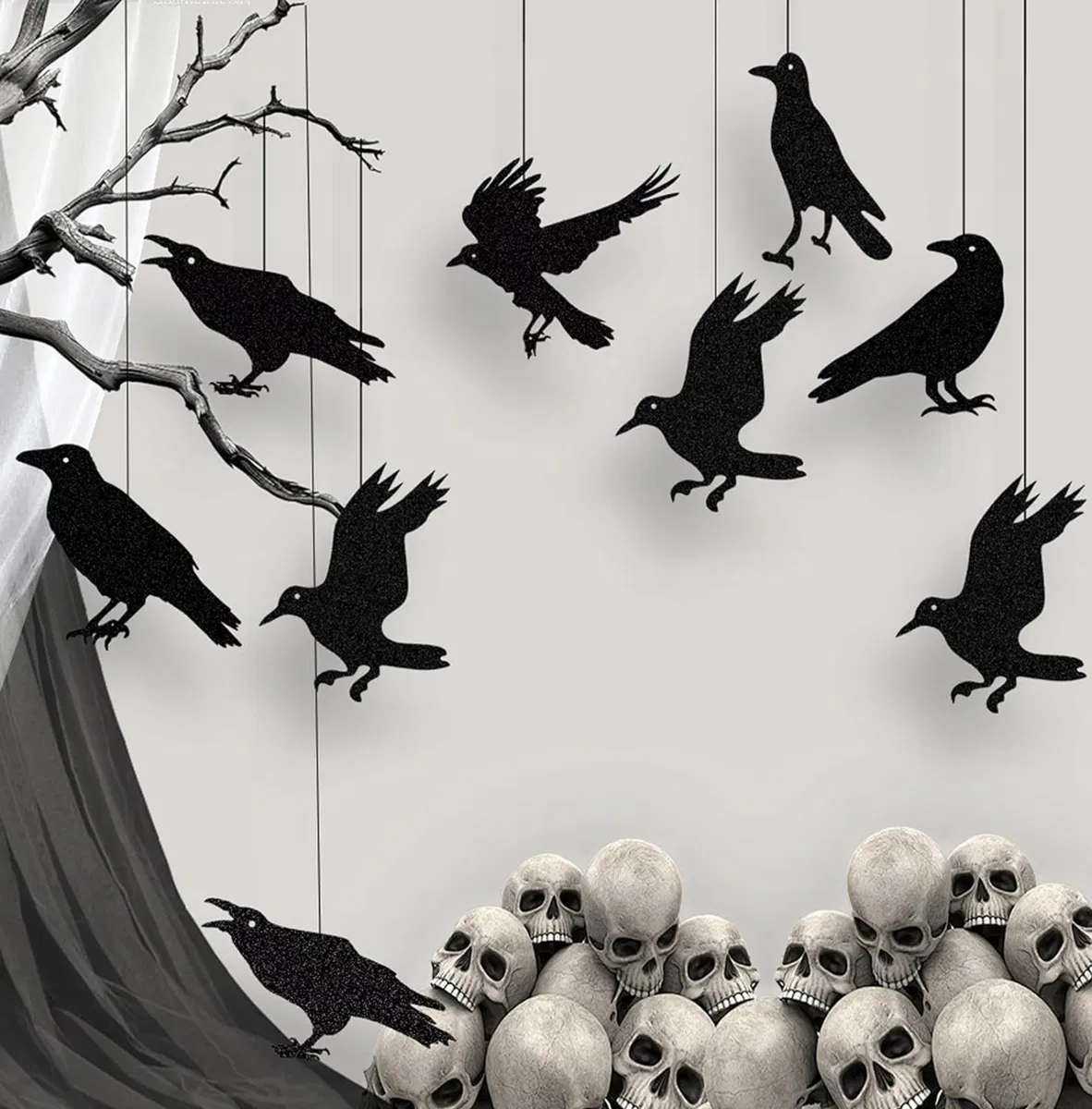 Inny producent GIRLANDY 18SZT HALLOWEEN OZDOBY DEKORACJE WĄŻ CZARNY KARTONOWE ŚWIĘTA