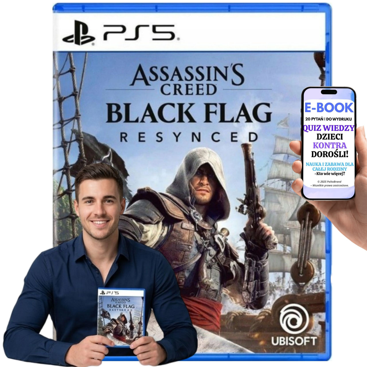 Gra Assassin's Creed Black Flag Resynced PS5 Blu-ray Prezent Dla Fana Serii + E-BOOK-2