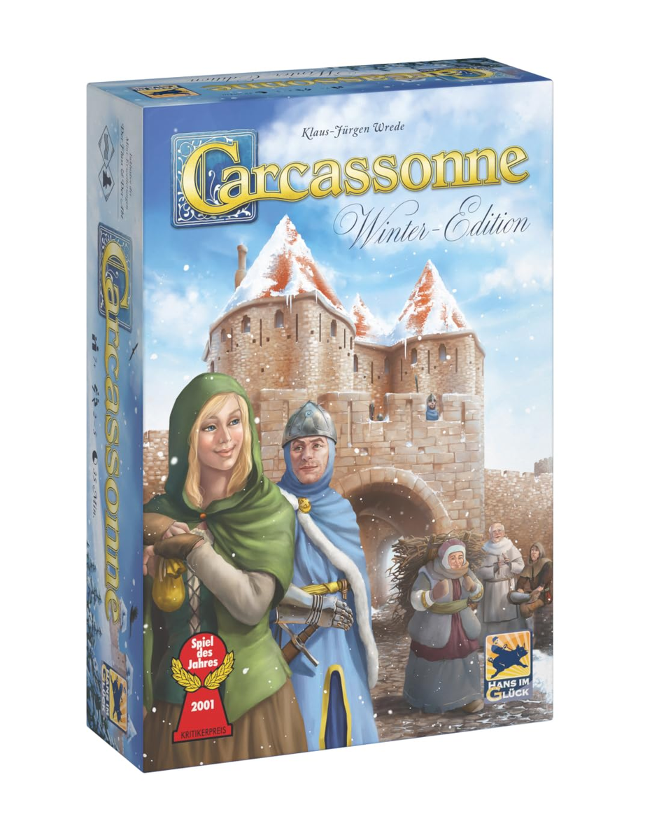 Hans im Glück, Carcassonne Winter Edition V3.0, gra rodzinna, gra planszowa, dla 2-5 graczy, od 7 plus lat, 35 minut, niemiecki