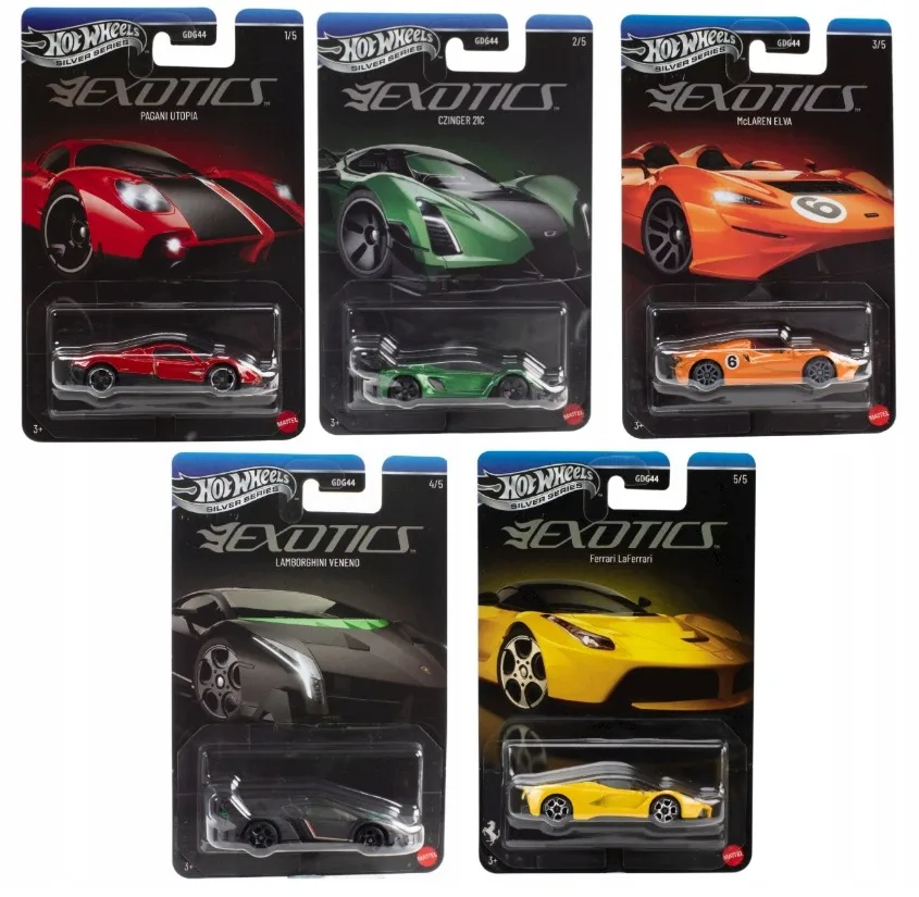 Wheel P HOT WHEELS EXOTICS - Silver Series zestaw 5 samochodów. - Mattel ...