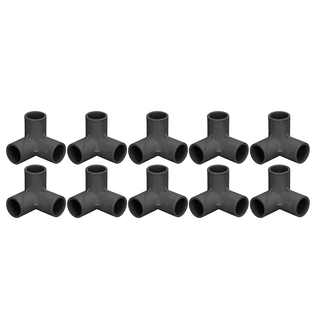 ŁĄCZNIKI RUROWE TRÓJNIKI PVC 10 SZTUK 25MM CZARNE