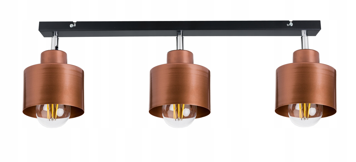 Lampa plafon ruch sufit żyrandol loft metal miedź