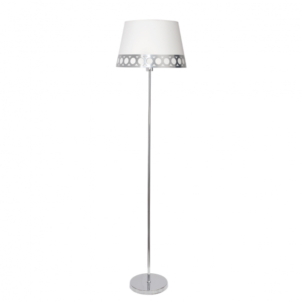 Lampa podłogowa ABRILA Dalia, model: 114841010, chromowany / biały / srebrny, 1 × E27, 1650 × 400 × 400 mm, 1 sztuka, masa netto 4010 g, oświetlenie..