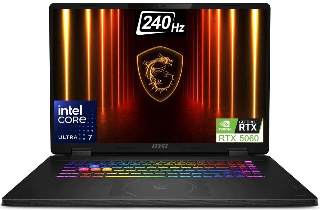 Laptop gamingowy MSI Crosshair 18 HX AI, Intel Core Ultra 7 251HX, 18' WQXGA 240 Hz, 16 GB, 1 TB SSD, RTX 5060, NoOS