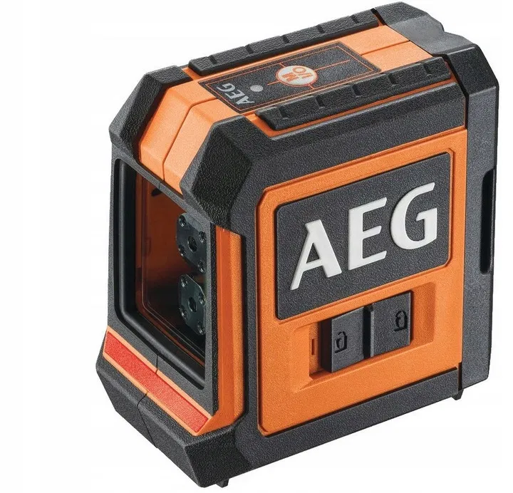 AEG CLR215-B Czerwony Laser Krzyżowy, Zasięg 15 m, Laser Czerwony, 2 Linie, Zestaw Zawiera Pokrowiec, 2 Baterie AA, Uchwyt Magnetyczny