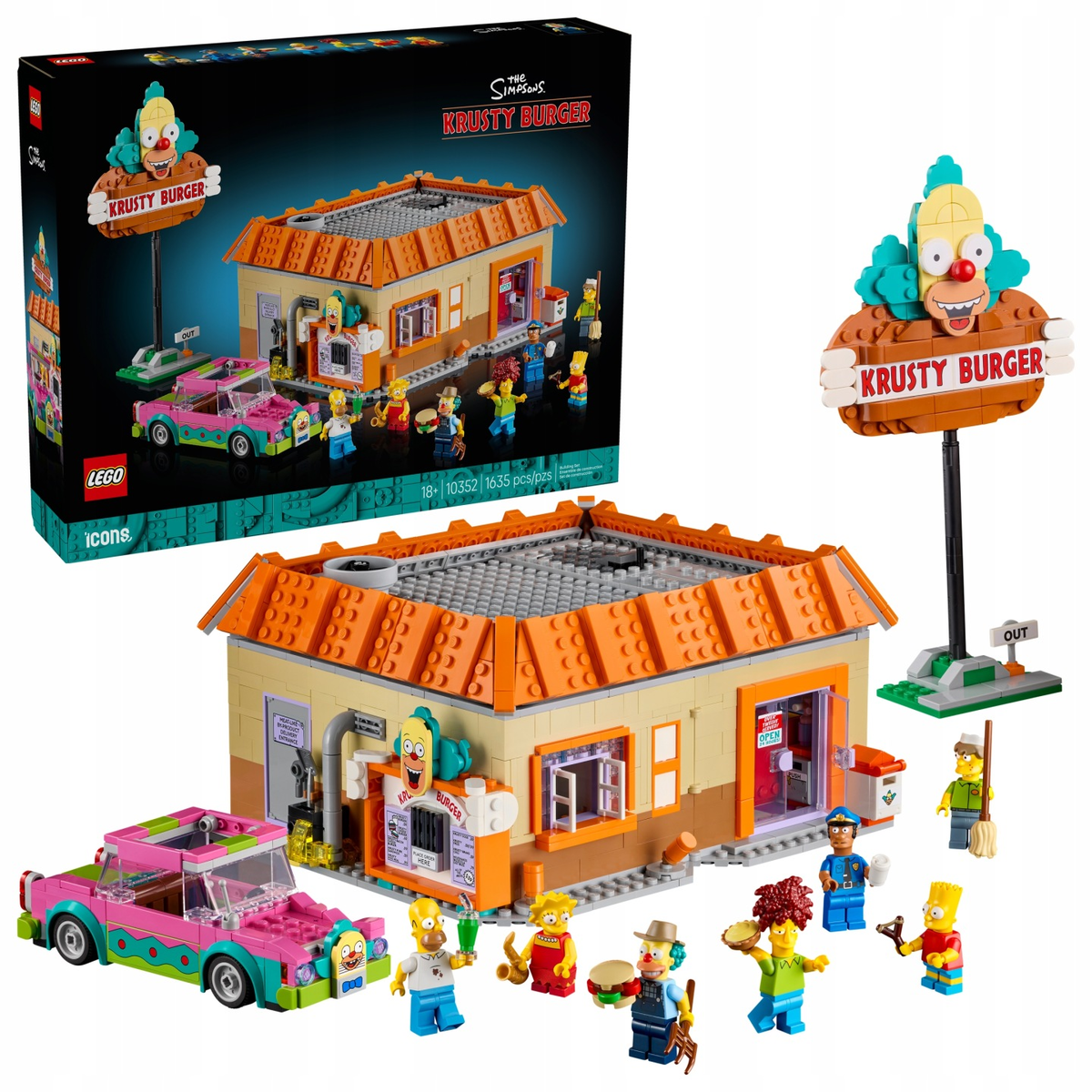 LEGO Icons 10352 The Simpsons: Krusty Burger klocki konstrukcyjne dla ...