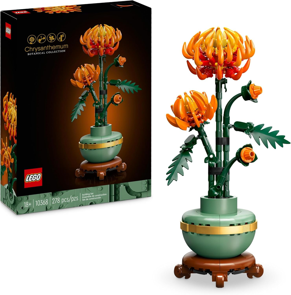 LEGO Icons Chryzantema 10368 klocki kwiaty dla dorosłych 278 el