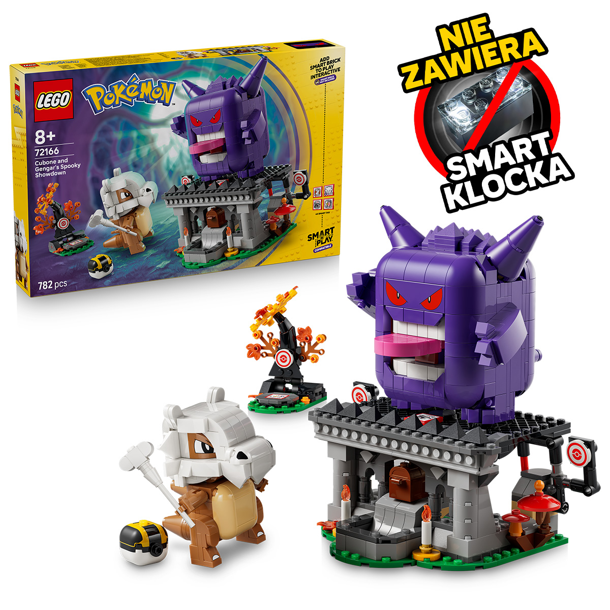 LEGO Pokémon™, klocki, SMART Play™: Cubone i Gengar — upiorne starcie, 72166