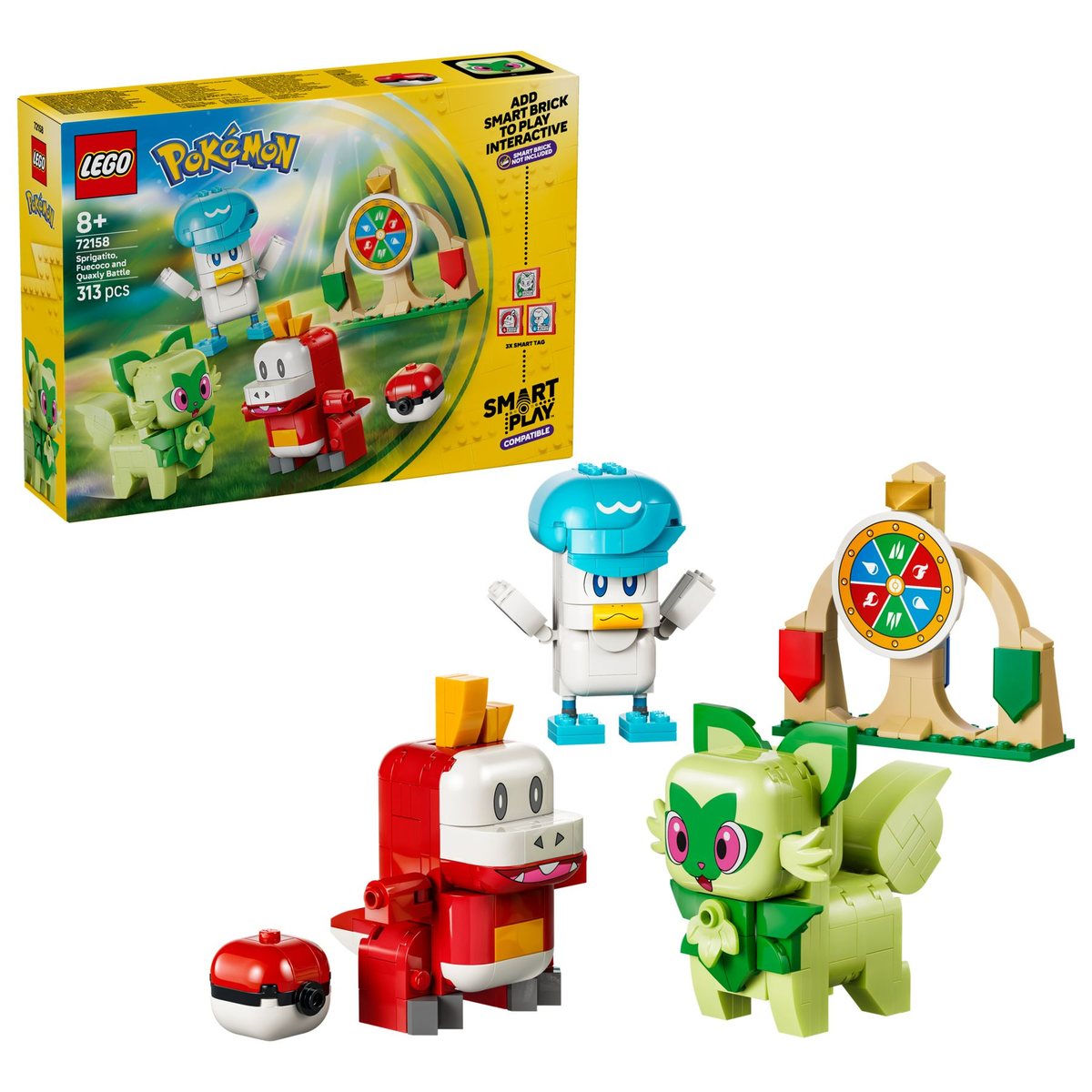 LEGO Pokémon™, klocki, SMART Play™: Sprigatito, Fuecoco i Quaxly — bitwa, 72158