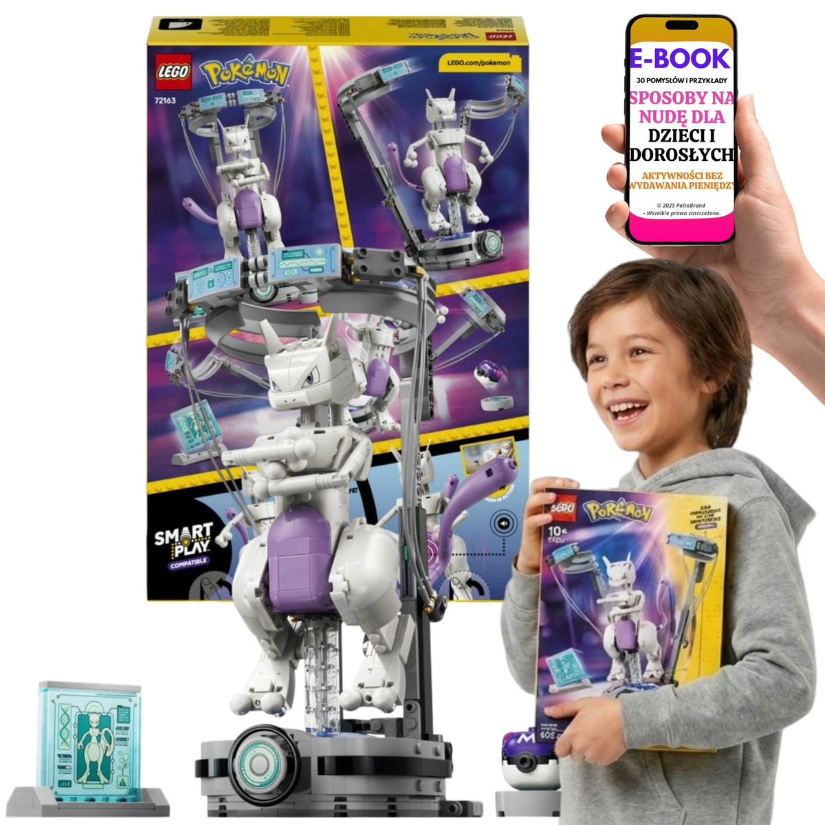 LEGO Pokémon: Mewtwo's Lab Break SMART Play Compatible (72163) Zestaw Klocków Prezent Dla Fana + E-BOOK-3