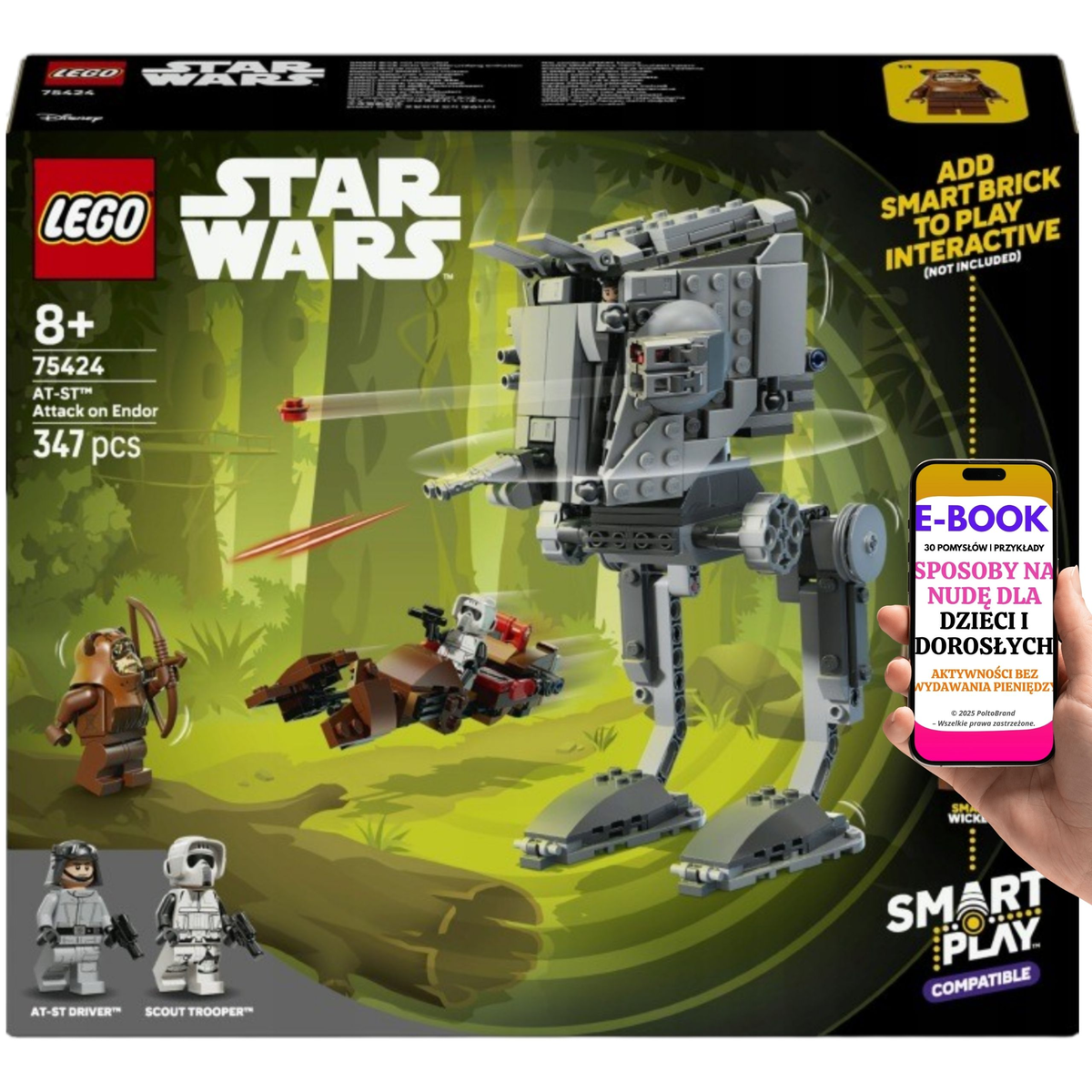 LEGO Star Wars: AT-ST Attack on Endor SMART Play Compatible (75424) Zestaw Klocków z Minifigurkami Prezent Dla Fana + E-BOOK-3